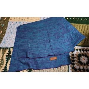 YSL Yves Saint Laurent Wool Acrylic blend Scarf shawl blue purple vintage